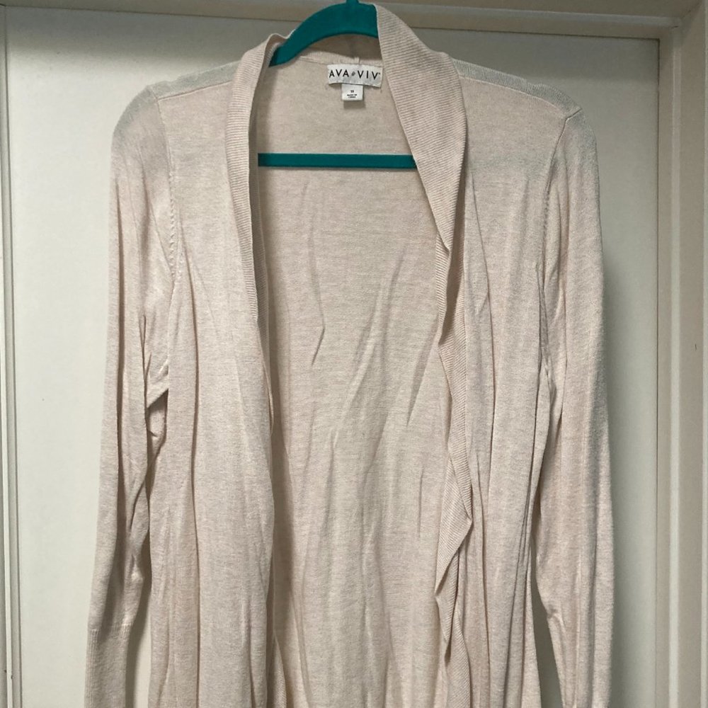 Ava & Viv 1x cream wrap sweater